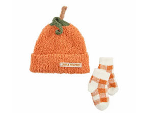 Chenille Pumpkin Hat Set