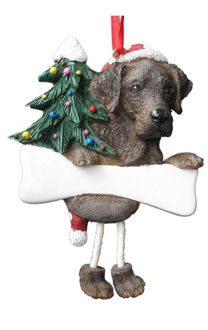 Chocolate Labrador Ornament