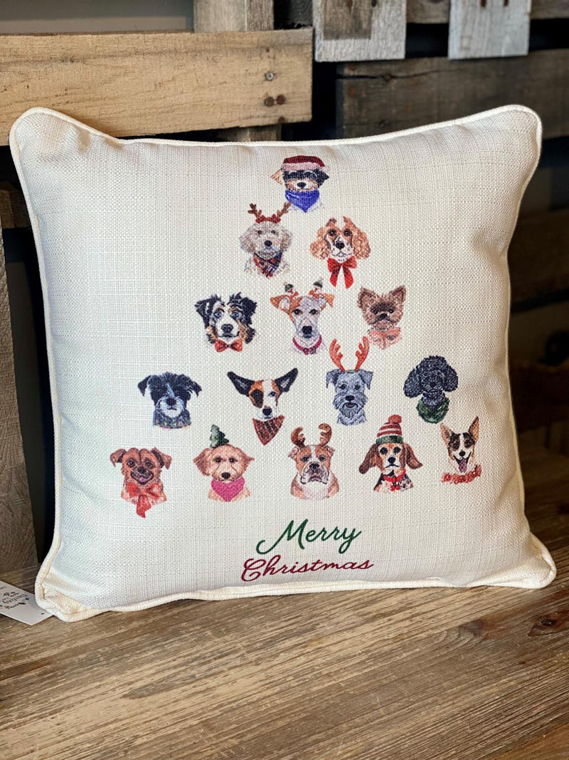 Christmas Dog Tree Pillow