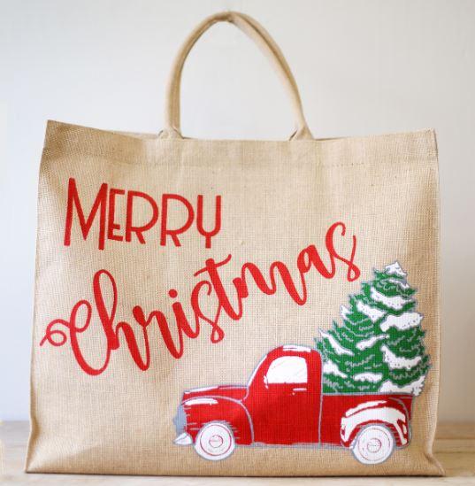 Christmas Truck Carryall Tote