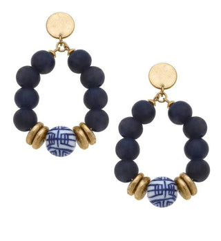 Cinoisrie Wood Teardrop Earrin