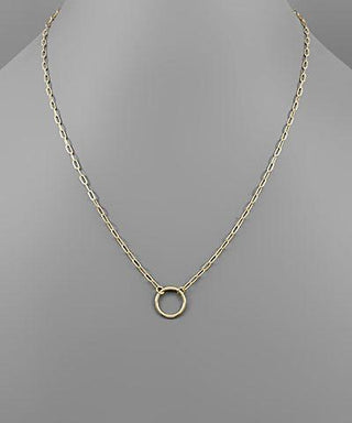 Circle Pendant Necklace Gold