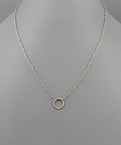 Circle Pendant Necklace Gold