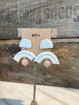 Clay & Arch Ball Earrings Pink
