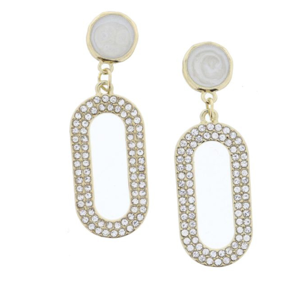 Clear Crystal Oval Earring