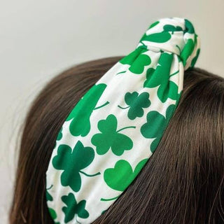 Clover Print Headband White