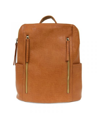 Cognac Raegan Zip Backpack