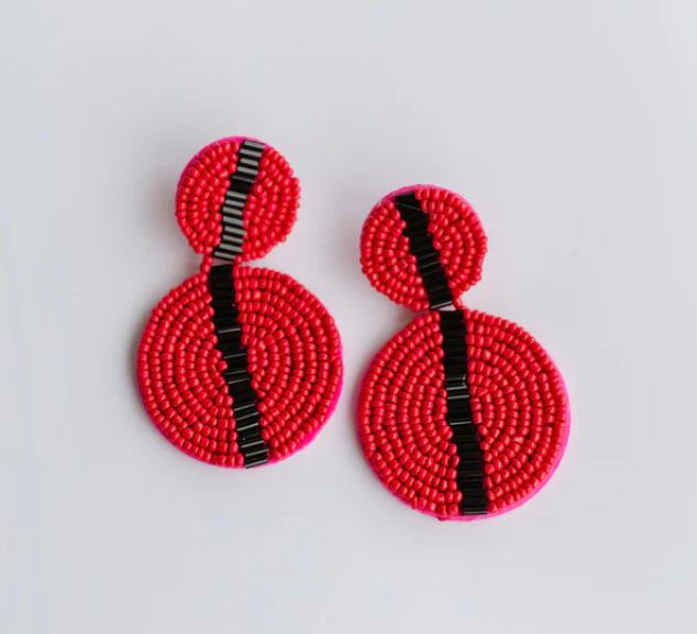 Colleen Earrings Red/Black