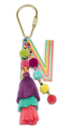 Colorful Initial Pompom Keychain (More Colors)
