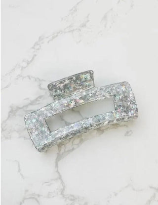 Confetti Claw Clip Silver