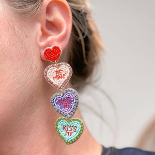 Convo Hearts Dangle Earring Pi