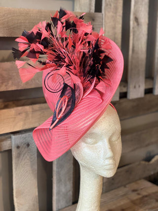 Coral Wrapped Disk Fascinator