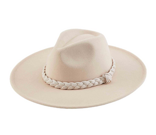 Cream Braided Fedora