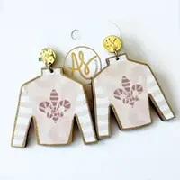 Cream Jockey Silk Earring