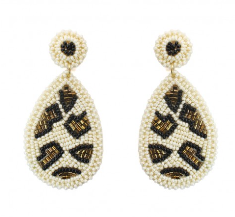 Creme Leopard Earring