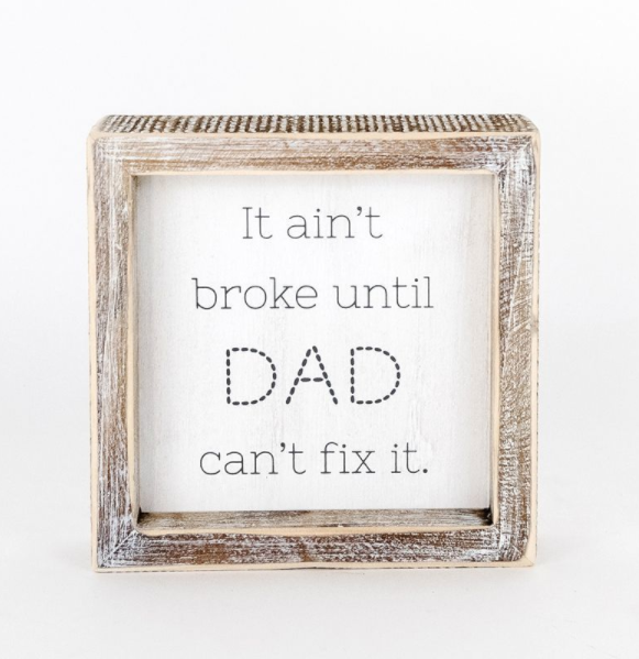 Dad/Yes Reversable Framed Sign