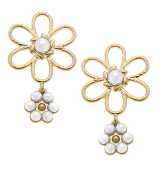 Dannie Pearl Flower Earring