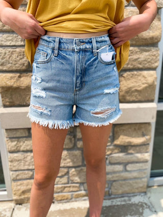 Demi Frayed Mom Short