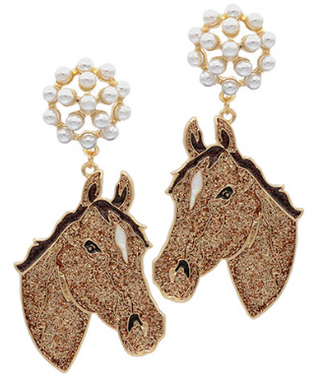 Derby Horse Glitter Earring