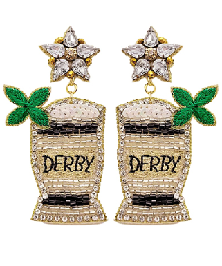 Derby Mint Julep Earrings Silver