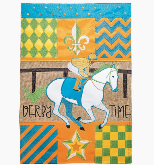 Derby Time Garden Flag