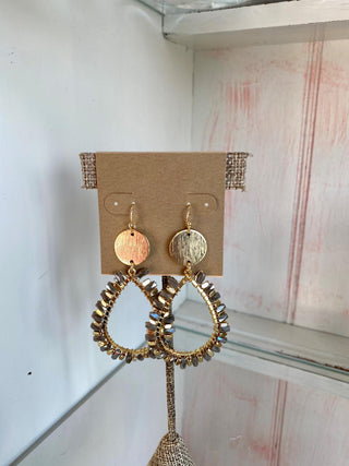 Disc Gray Teardrop Earring