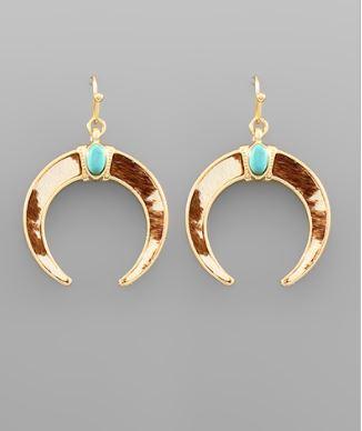 Double Horn Earring Brown