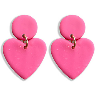 Double Pink Clay Earring