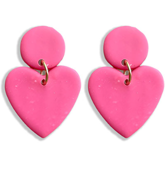 Double Pink Clay Earring