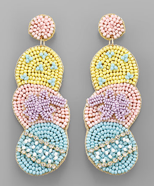 Easter Bead Egg Earrings Multi