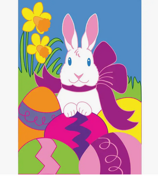 Easter Bunny Eggs Garden Flag