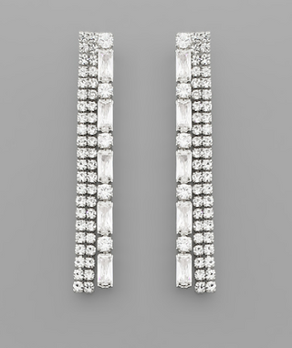 Elisha Fringe Earring Rhodium