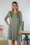 Everyday 3/4 Sleeve Dress (More Colors)