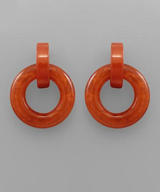 Orange Retro Acrylic Earring