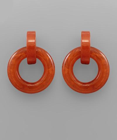 Orange Retro Acrylic Earring