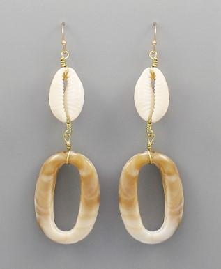 Shell Acrylic Oval Earring