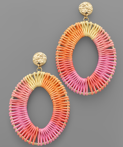 Pink Ombre Wrapped Earring