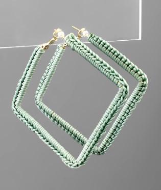 Mint Thread Square Hoop
