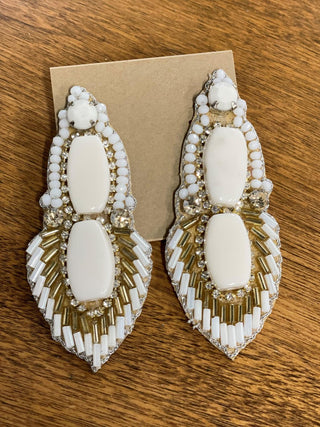White Beaded Earring