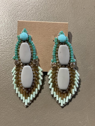 Mint Beaded Earring