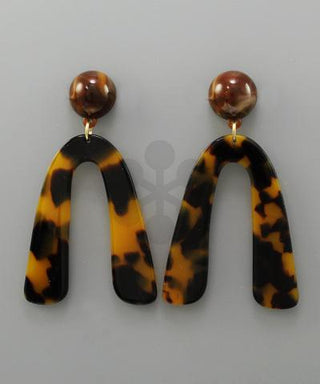 Tortoise Acrylic Arch Earring