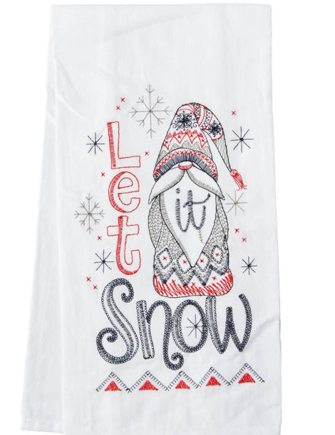 Let It Snow Embroidery Towel