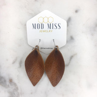 Worn Brown Petal Earrings
