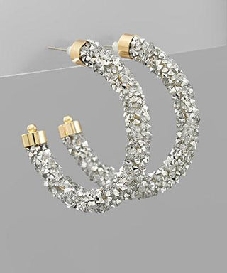 Silver Sparkling Hoop