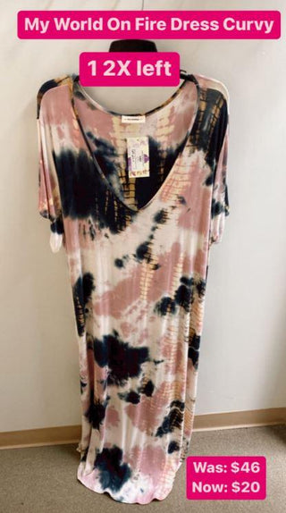 My World on Fire Dress-Curvy