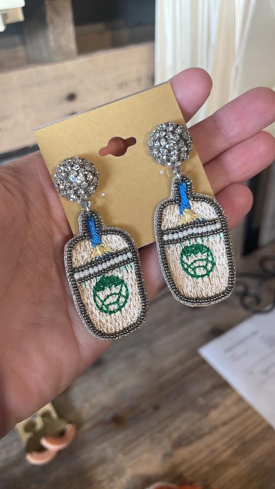 White Drink Earring