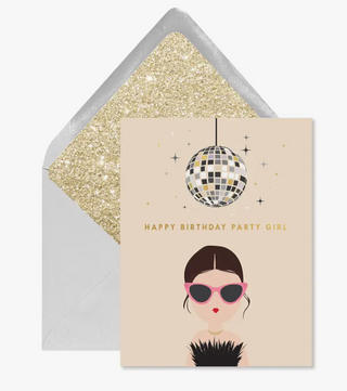 Disco Party Girl Card