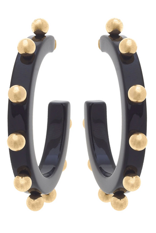 Black Kelley Studded Hoop