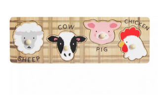 Farm Animal Wood Knob Puzzle