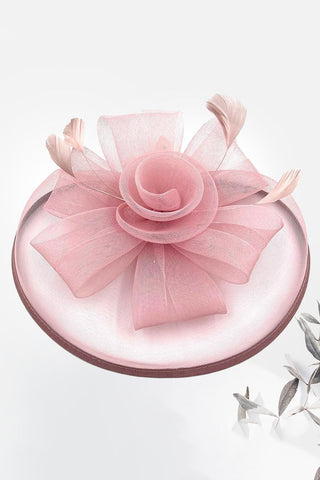 Pink Feather Mesh Fascinator